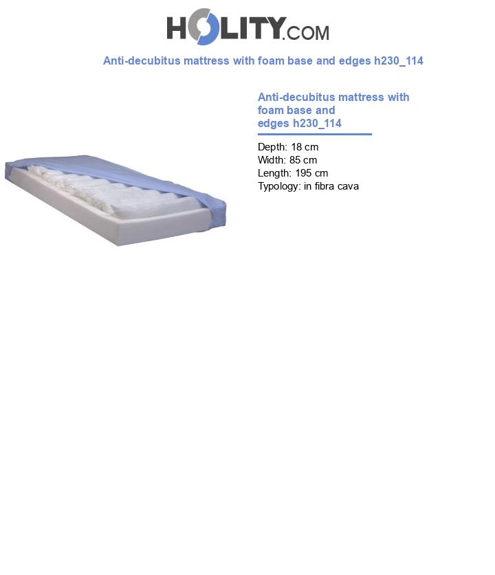 Anti-decubitus mattress with foam base and edges h230_114
