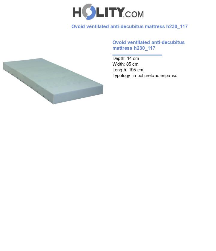 Ovoid ventilated anti-decubitus mattress h230_117