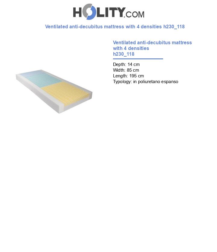 Ventilated anti-decubitus mattress with 4 densities h230_118