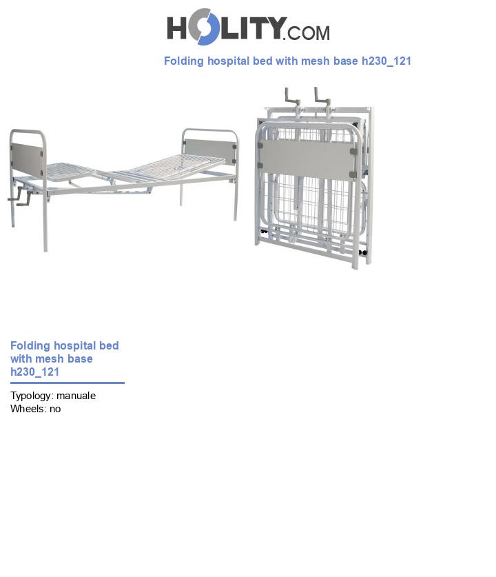 Folding hospital bed with mesh base h230_121
