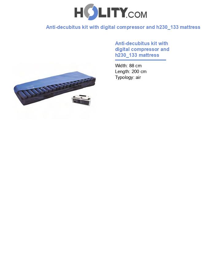 Anti-decubitus kit with digital compressor and h230_133 mattress