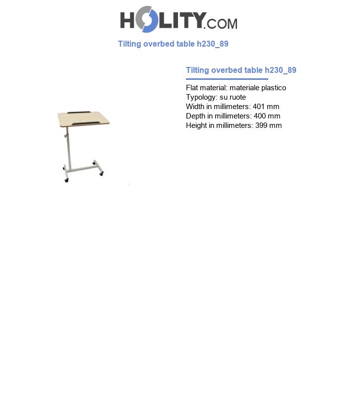 Tilting overbed table h230_89