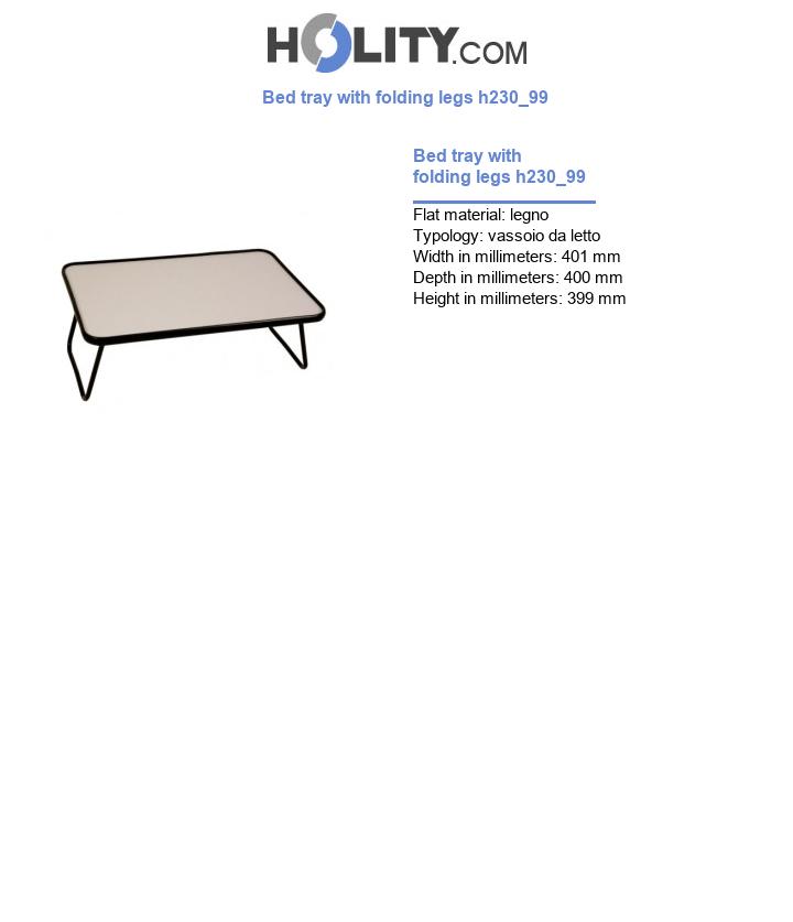 Bed tray with folding legs h230_99