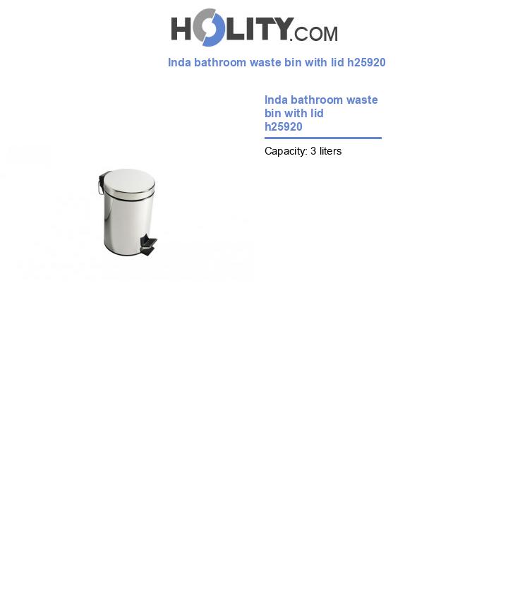 Inda bathroom waste bin with lid h25920