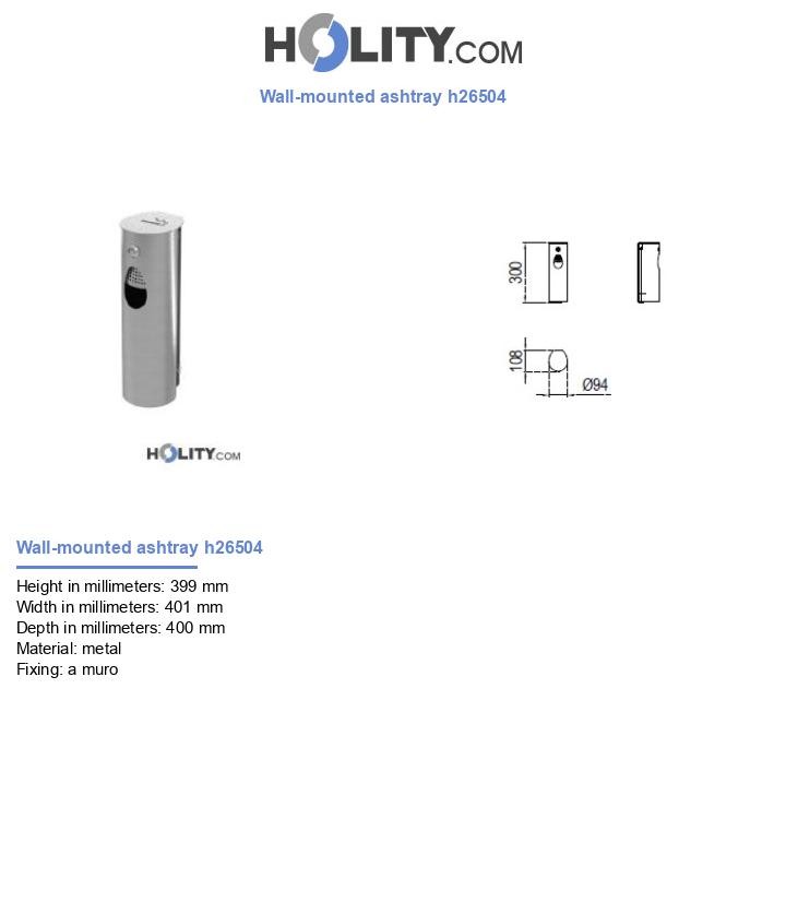 Wall-mounted ashtray h26504