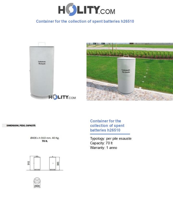 Container for the collection of spent batteries h26510