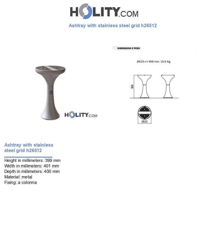 Ashtray with stainless steel grid h26512