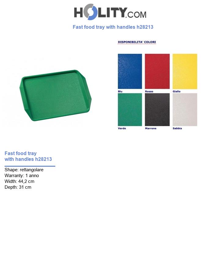 Fast food tray with handles h28213