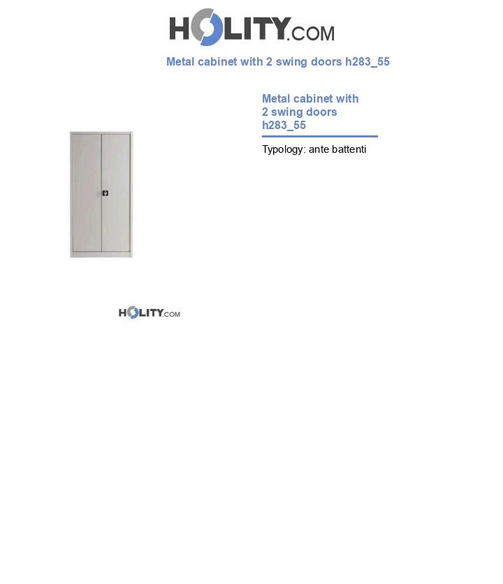 Metal cabinet with 2 swing doors h283_55