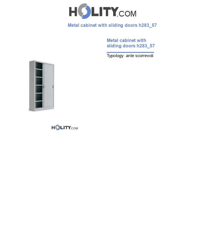 Metal cabinet with sliding doors h283_57