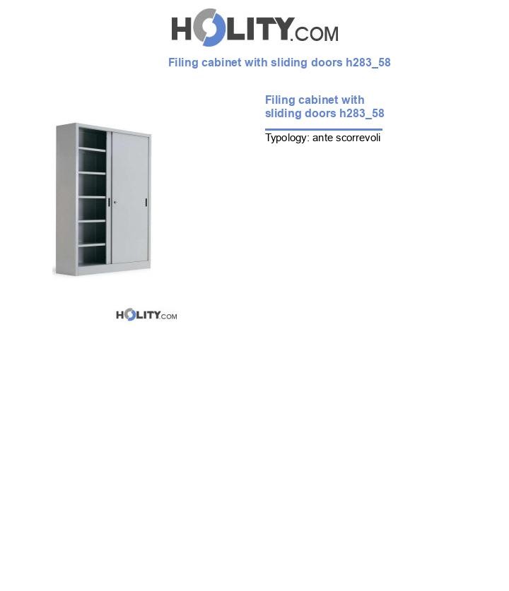 Filing cabinet with sliding doors h283_58