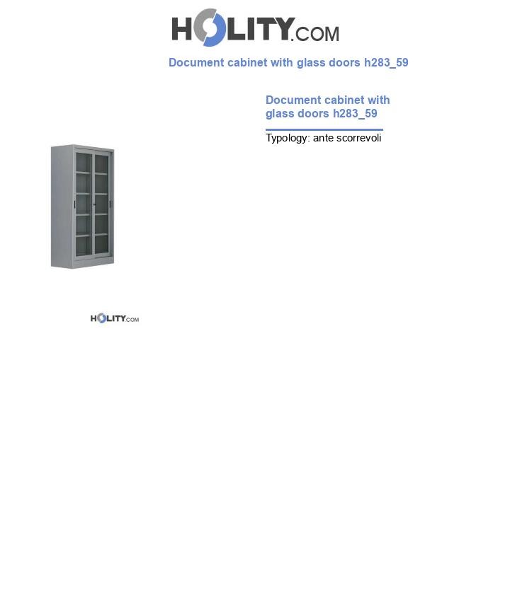 Document cabinet with glass doors h283_59