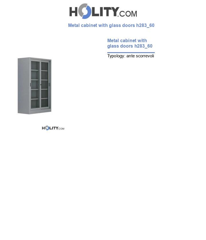 Metal cabinet with glass doors h283_60