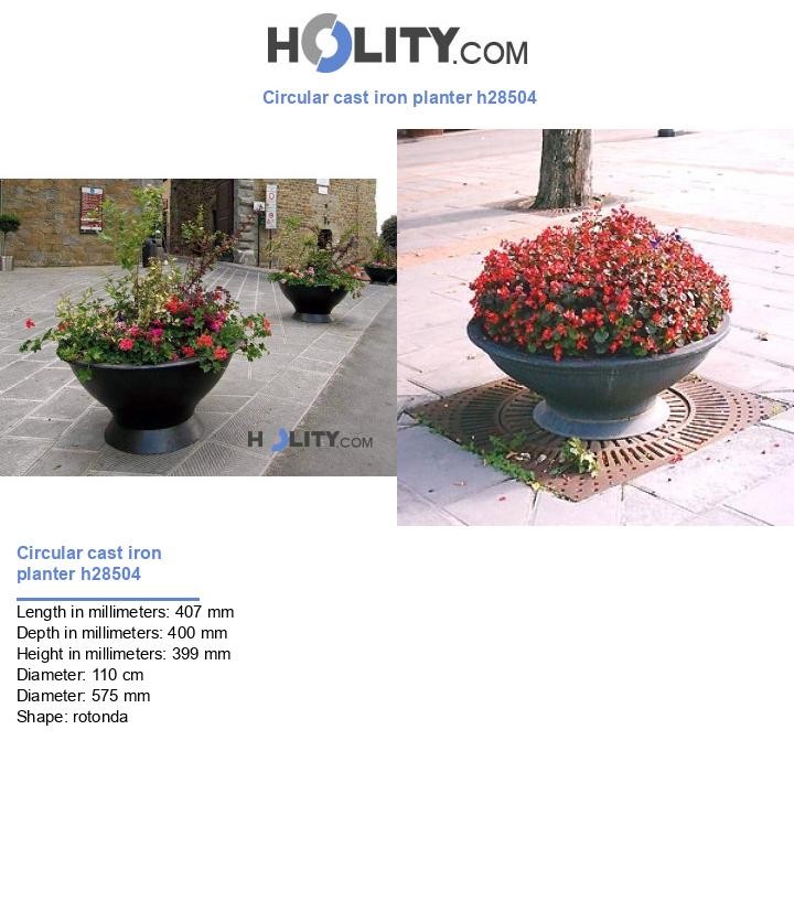 Circular cast iron planter h28504