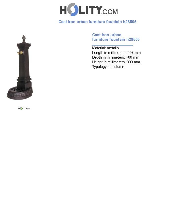 Cast iron urban furniture fountain h28505