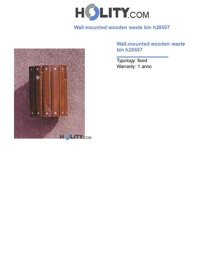 Wall-mounted wooden waste bin h28507