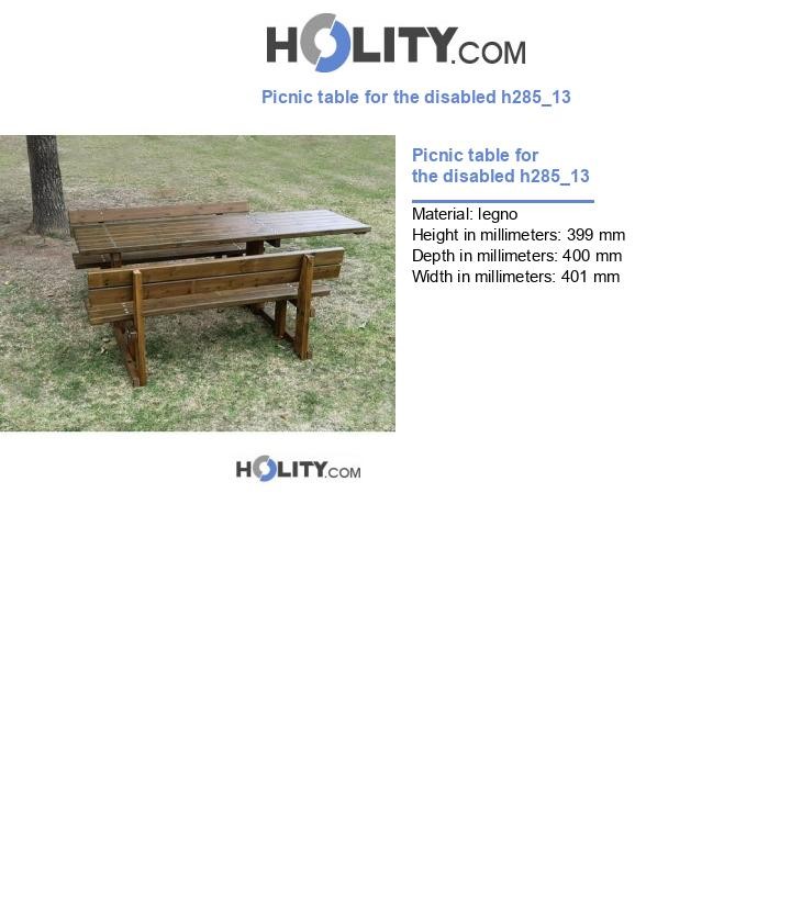 Picnic table for the disabled h285_13