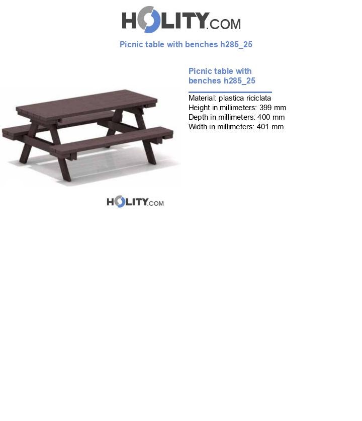Picnic table with benches h285_25
