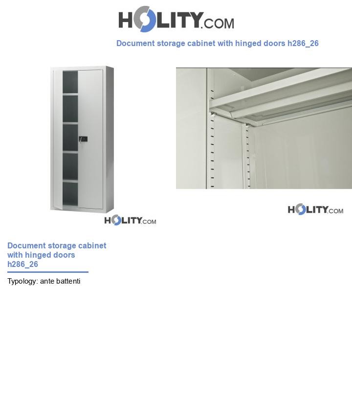 Document storage cabinet with hinged doors h286_26