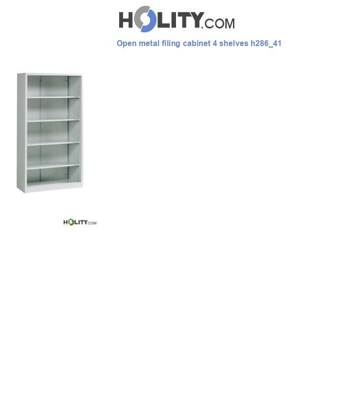 Open metal filing cabinet 4 shelves h286_41