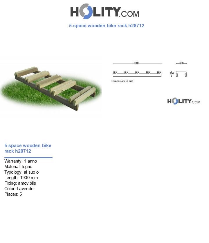 5-space wooden bike rack h28712