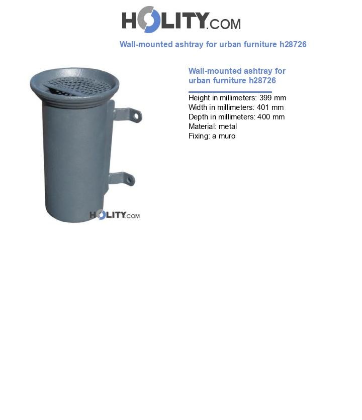 Wall-mounted ashtray for urban furniture h28726