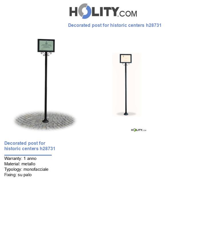 Decorated post for historic centers h28731