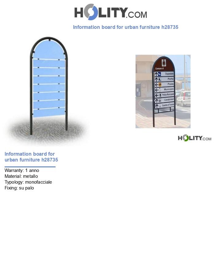 Information board for urban furniture h28735