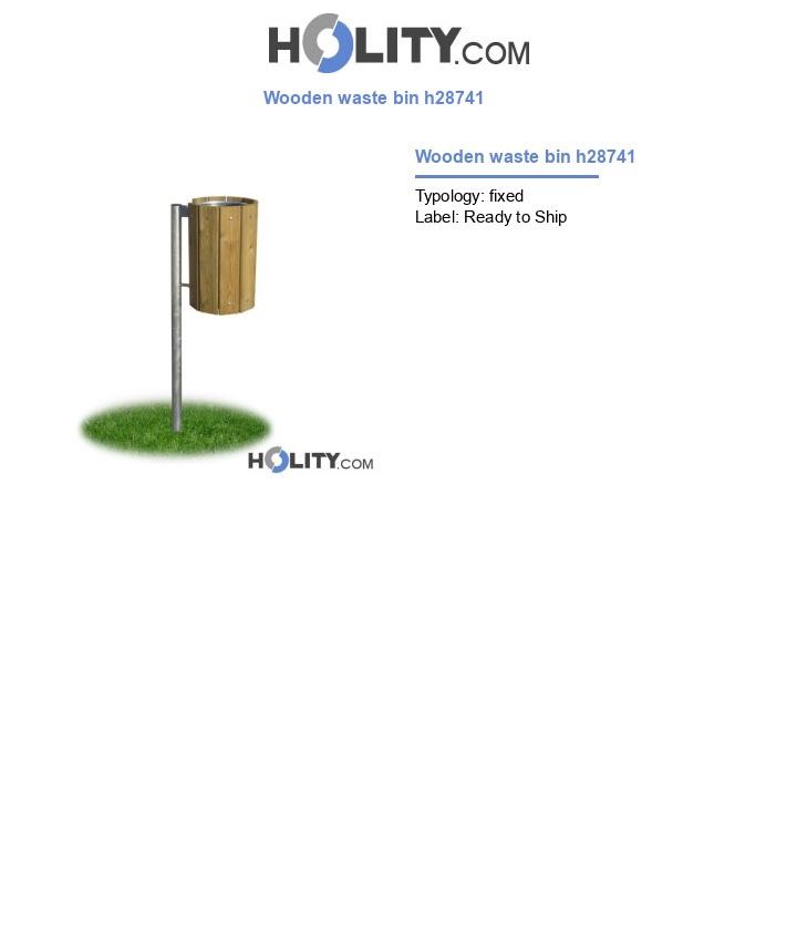 Wooden waste bin h28741