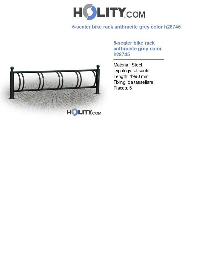5-seater bike rack anthracite grey color h28745