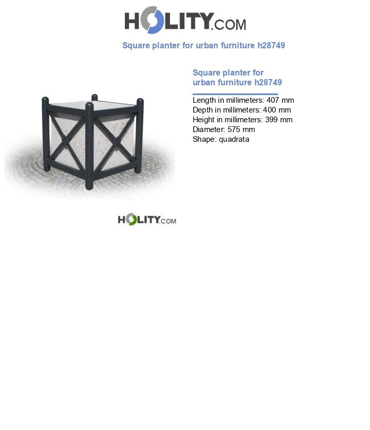 Square planter for urban furniture h28749