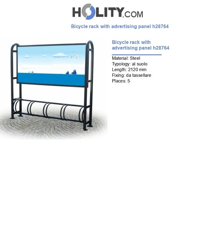 Bicycle rack with advertising panel h28764