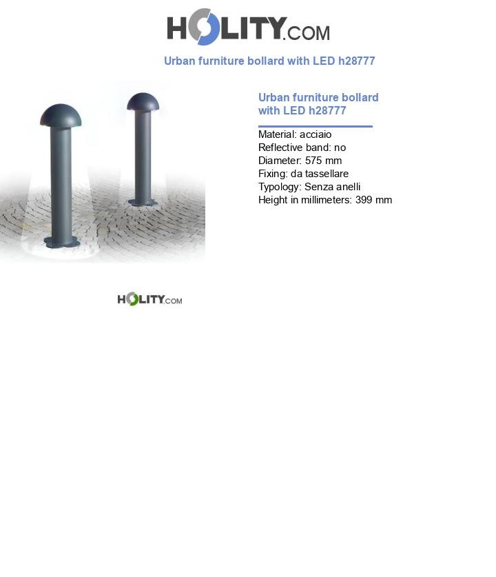 Urban furniture bollard with LED h28777