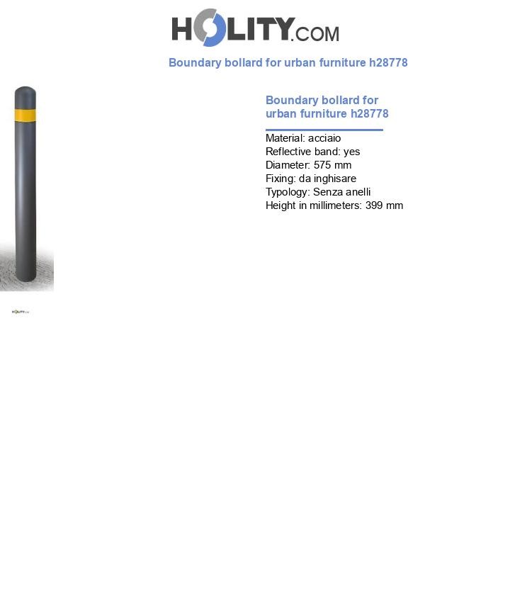 Boundary bollard for urban furniture h28778