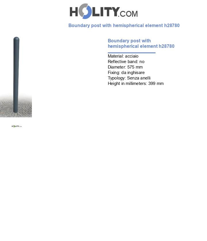 Boundary post with hemispherical element h28780