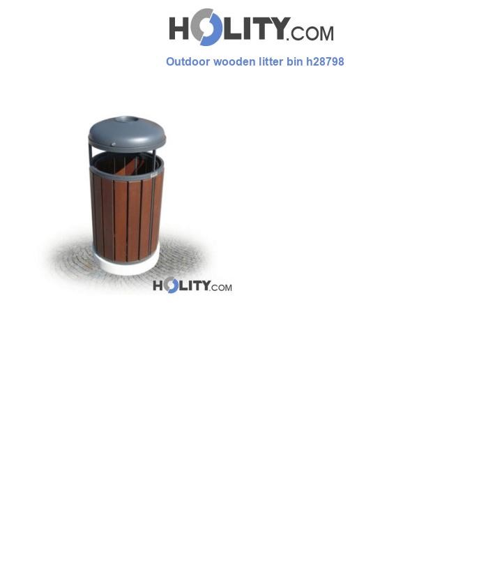Outdoor wooden litter bin h28798