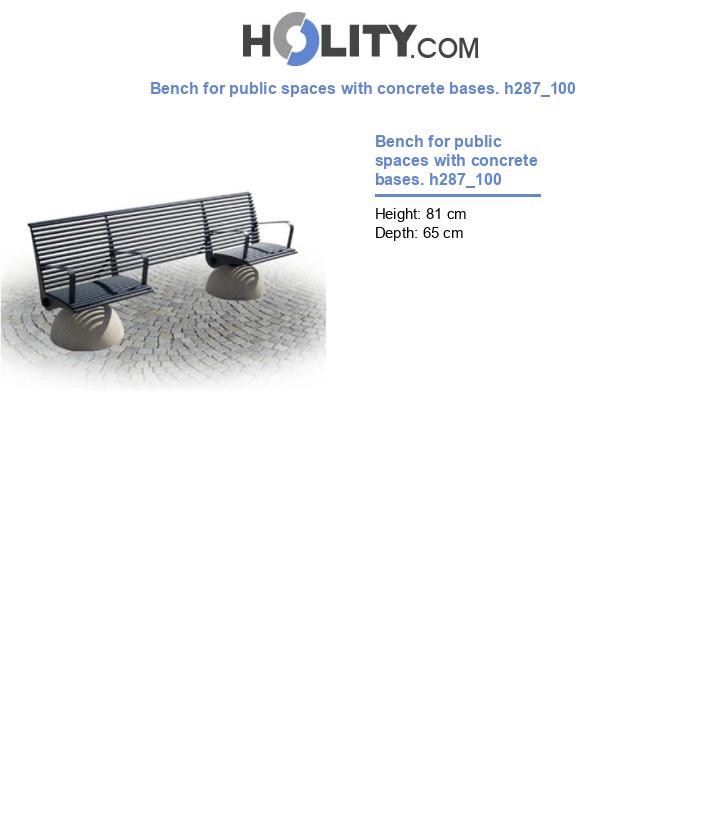 Bench for public spaces with concrete bases. h287_100