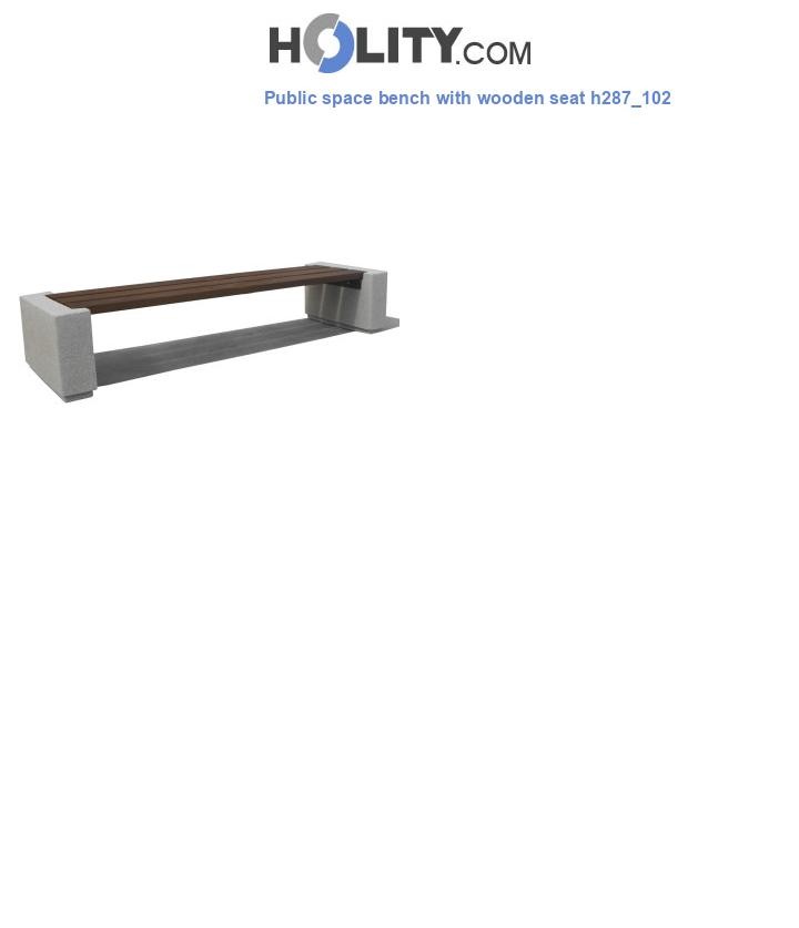 Public space bench with wooden seat h287_102