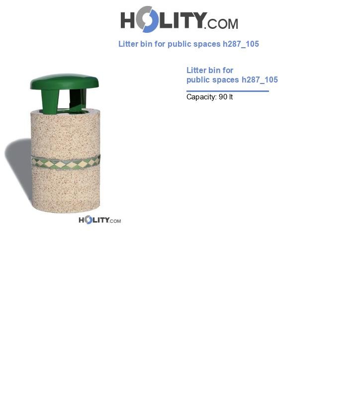 Litter bin for public spaces h287_105