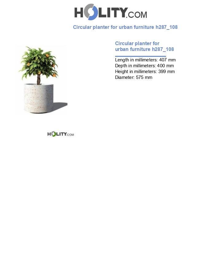 Circular planter for urban furniture h287_108