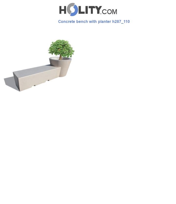 Concrete bench with planter h287_110