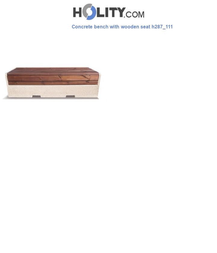Concrete bench with wooden seat h287_111