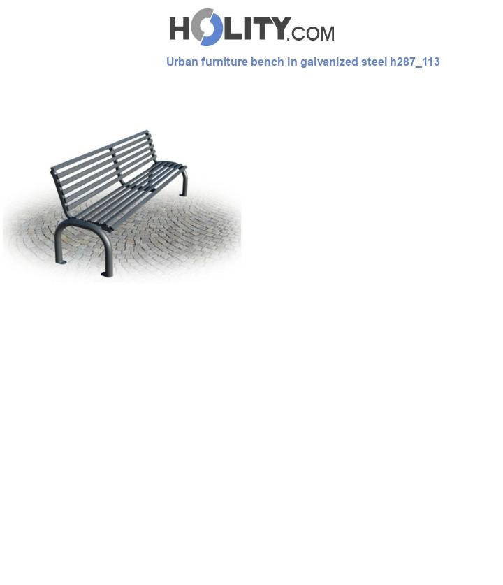 Urban furniture bench in galvanized steel h287_113