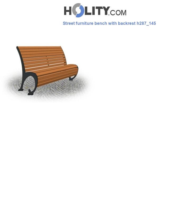 Street furniture bench with backrest h287_145