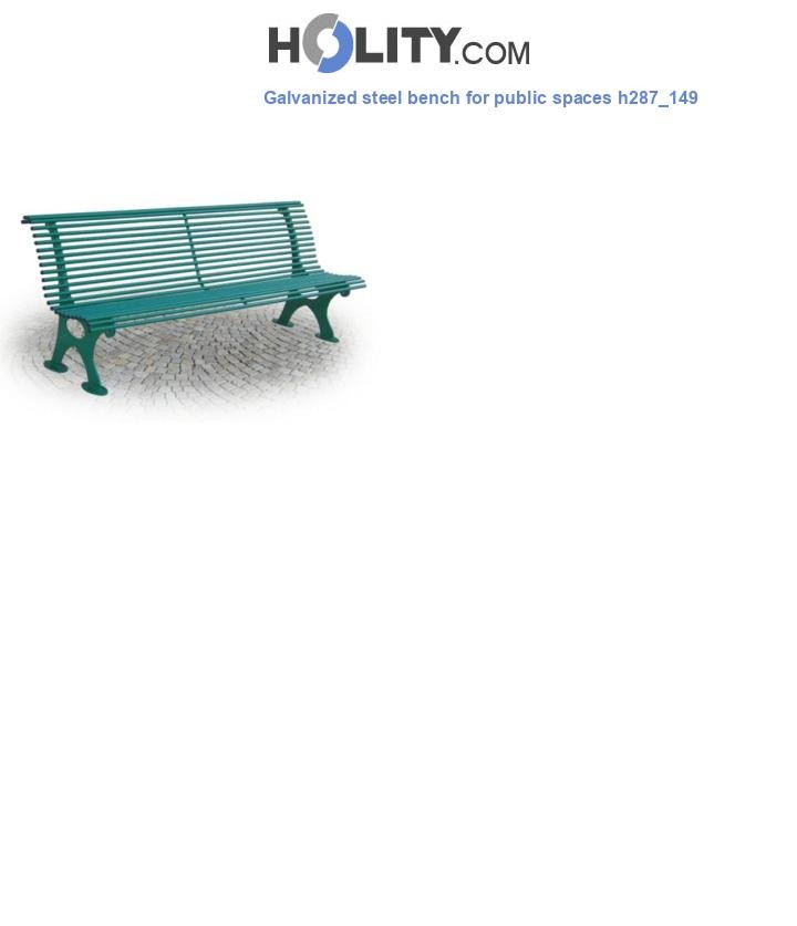 Galvanized steel bench for public spaces h287_149