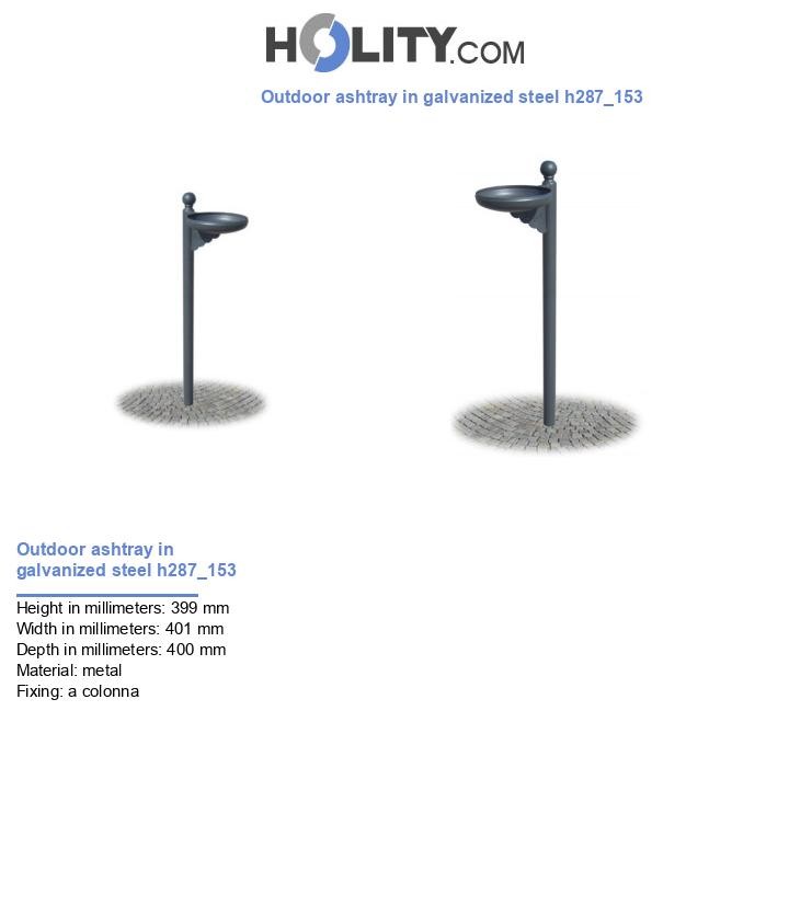 Outdoor ashtray in galvanized steel h287_153