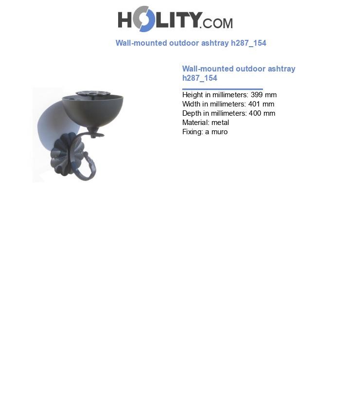 Wall-mounted outdoor ashtray h287_154