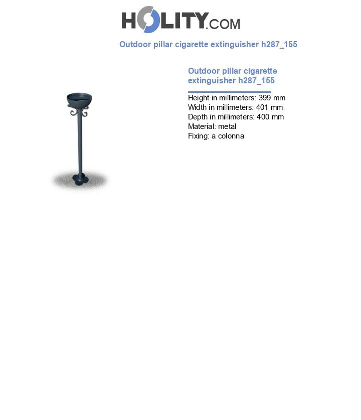Outdoor pillar cigarette extinguisher h287_155