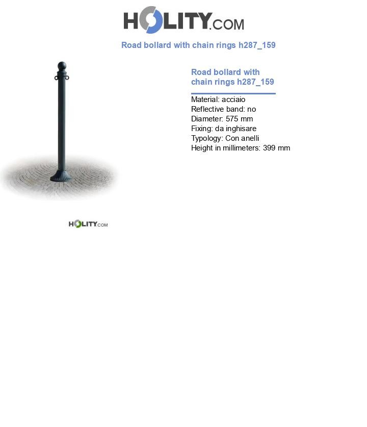 Road bollard with chain rings h287_159