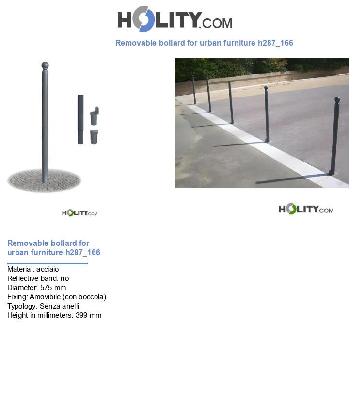 Removable bollard for urban furniture h287_166
